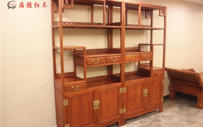 带抽屉书柜博古架